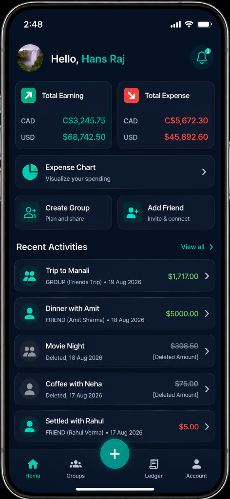 SpendNestly — Personal Finance & Expense Tracker - Home Dashboard