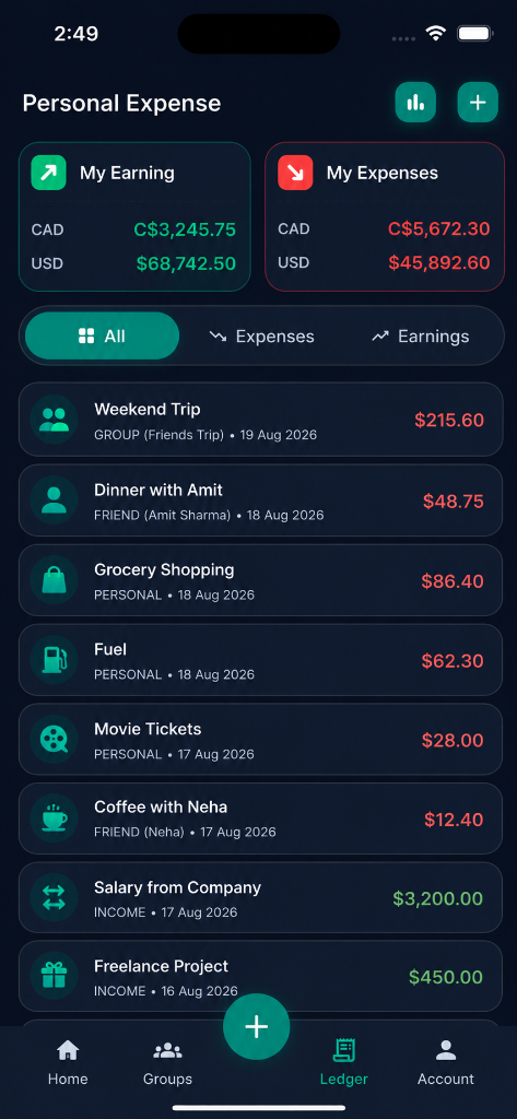 SpendNestly — Personal Finance & Expense Tracker - Personal Expense Ledger